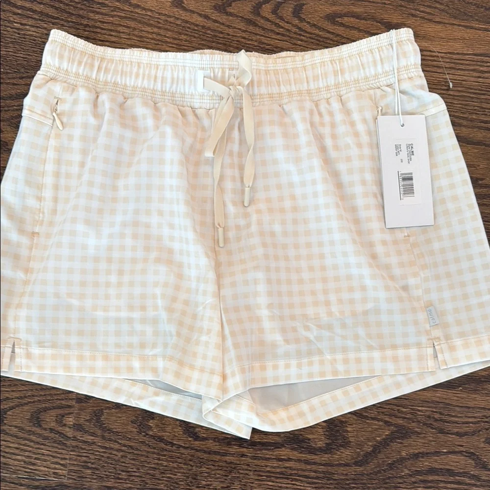 NWT Johnny Was CALME Cream Checkered‎ Shorts!